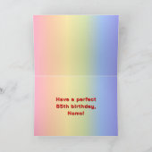 85e verjaardag: regenboogtekst, aangepaste foto's  kaart (Binnen)