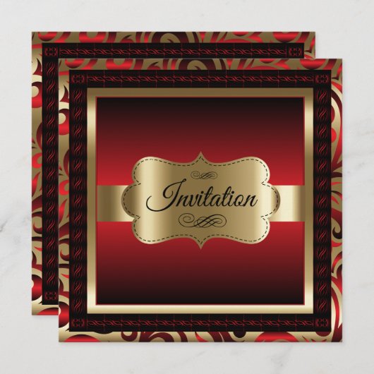 85e verjaardag | Rode metalen en goud Kaart (Voorkant / Achterkant)