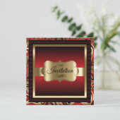 85e verjaardag | Rode metalen en goud Kaart (Staand voorkant)