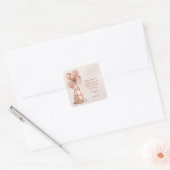 85e verjaardag Roos Gold Cake Hartelijk dank Vierkante Sticker (Envelop)