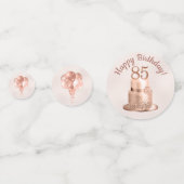 85e verjaardag Roze Goud Kake Foto Confetti (Voorkanten)