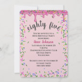 85e verjaardag roze ijsjes en strooisel kaart (Voorkant)