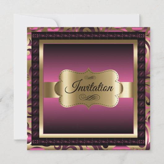 85e verjaardag | Roze metalen en goud Kaart (Voorkant)