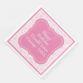 85e verjaardag roze/witte beugel nummer patroon servet (Hoek)