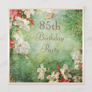 85e verjaardag Shabby Chic Hibiscus Flowers Kaart