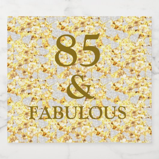 85e verjaardag sparkling wijnetiket (Enkel label)