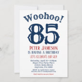 85e verjaardag Uitnodiging Mannen marineblauw (Voorkant)