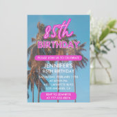 85e verjaardag uitnodiging Zomer Tropische Palm bo (Staand voorkant)