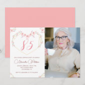 85e verjaardag uitnodigingen Boho Floral Foto (Voorkant / Achterkant)