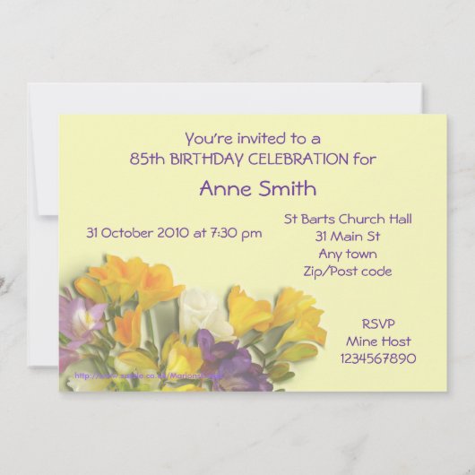 85e verjaardag van de feestdag kaart (Achterkant)