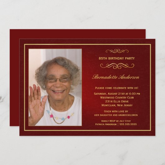 85e verjaardag van de Uitnodigingen van de Partij  (Voorkant / Achterkant)