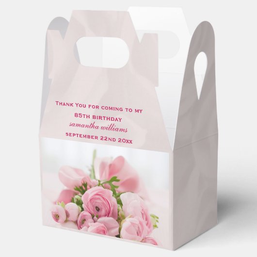85e verjaardag van roze rozen bedankdoosjes (Geopend)