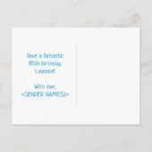 85e verjaardag: Vet, Vun, Eenvoudig, Regenboog 85 Briefkaart (Achterkant)