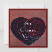 85e verjaardag viering-rood roos hart kaart (Voorkant)