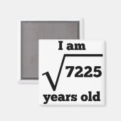 85e verjaardag vierkante wortel magneet (Voorkant / Achterkant)