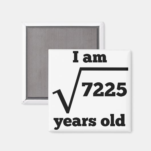 85e verjaardag vierkante wortel magneet (Voorkant / Achterkant)