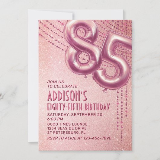 85e verjaardag vrouwen Roos Kaart (Voorkant)