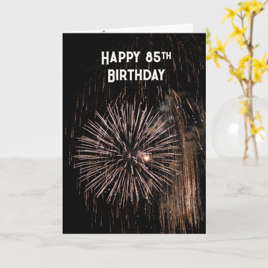 85e verjaardag vuurwerk kaart (Gele Bloem)