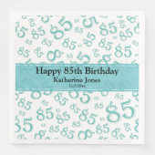 85e verjaardag Willekeurig Getal Patroon Blauwgroe Servet (Voorkant)