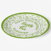 85e verjaardag Willekeurig getal Patroon Groen/Wit Papieren Bordje (Gekanteld)