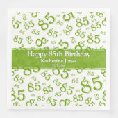 85e verjaardag Willekeurig getal Patroon Groen/Wit Servet (Voorkant)