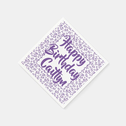85e Verjaardag Willekeurig Getal Patroon Scallop P Servet (Hoek)