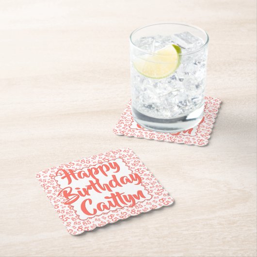 85e Verjaardag Willekeurig Getal Patroon Scallops  Kartonnen Onderzetters (Insitu)