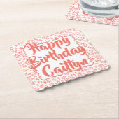 85e Verjaardag Willekeurig Getal Patroon Scallops  Kartonnen Onderzetters (Gebogen)