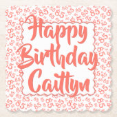 85e Verjaardag Willekeurig Getal Patroon Scallops  Kartonnen Onderzetters (Voorkant)