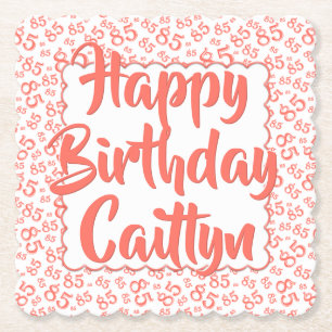 85e Verjaardag Willekeurig Getal Patroon Scallops  Kartonnen Onderzetters