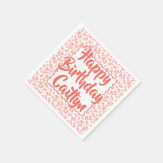 85e Verjaardag Willekeurig Getal Patroon Scallops Servet (Hoek)