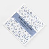 85e verjaardag Willekeurig nummer Patroon Blauw/Wi Servet (Hoek)
