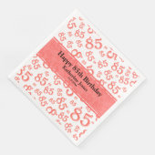 85e verjaardag Willekeurig nummer Patroon Koraal/W Servet (Hoek)