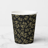 85e verjaardag Willekeurige nummer Patroon Zwart/G Papieren Bekers (Achterkant)