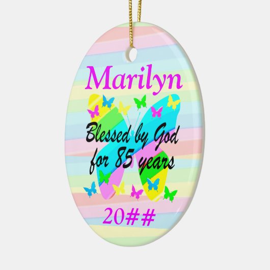 85E VERJAARDAG ZEGENINGEN GEPERSONALISEERD ORNAMEN KERAMISCH ORNAMENT (Links)