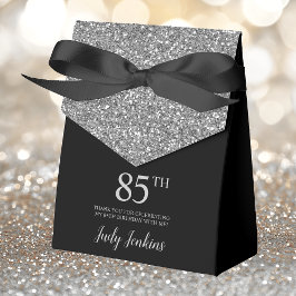 85e verjaardag Zilveren Glitter Dank Je Bedankdoosjes
