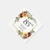 85e verjaardag Zonnebloemen Servet (Hoek)