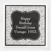 85e verjaardag zwart/wit beugel nummer patroon servet (Voorkant)