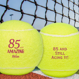 85e verjaardagscadeau voor haar Roze 85 jaar aange Tennisballen