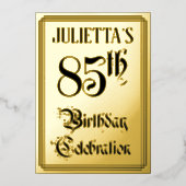 85e verjaardagsfeest — Elegant script + aangepaste Folie Uitnodiging (Voorkant)