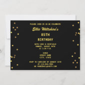 85e Verjaardagsfeest Faux Gold Foil Confetti Zwart Kaart (Achterkant)