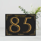 85e Verjaardagsfeest, Gatsby stijl, zwart goud gli Kaart (Staand voorkant)