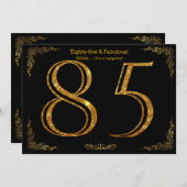 85e Verjaardagsfeest, Gatsby stijl, zwart goud gli Kaart (Voorkant / Achterkant)