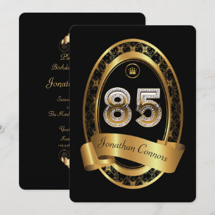 85e, verjaardagsfeest vrouw man, elegante kleur kaart