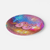 85e verjaardagsfeestje Gouden Roze Glitter Disco B Papieren Bordje (Gekanteld)