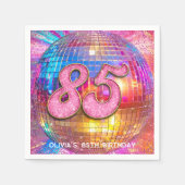 85e verjaardagsfeestje Gouden Roze Glitter Disco B Servet (Voorkant)