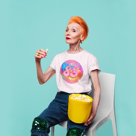 85e verjaardagsfeestje Gouden Roze Glitter Disco B T-shirt