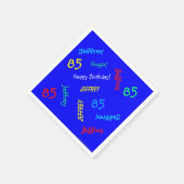 85e verjaardagsfeestje Herhalende namen Blauw papi Servetten (Hoek)
