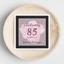85e verjaardagsfeestje Roos papieren servetten