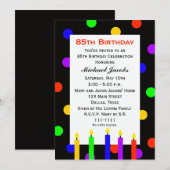 85e Verjaardagsfeestje Uitnodigingskaarsen en Stip Kaart (Voorkant / Achterkant)